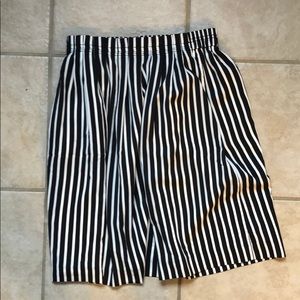 Black and White Stripe J. Crew Midi Skirt